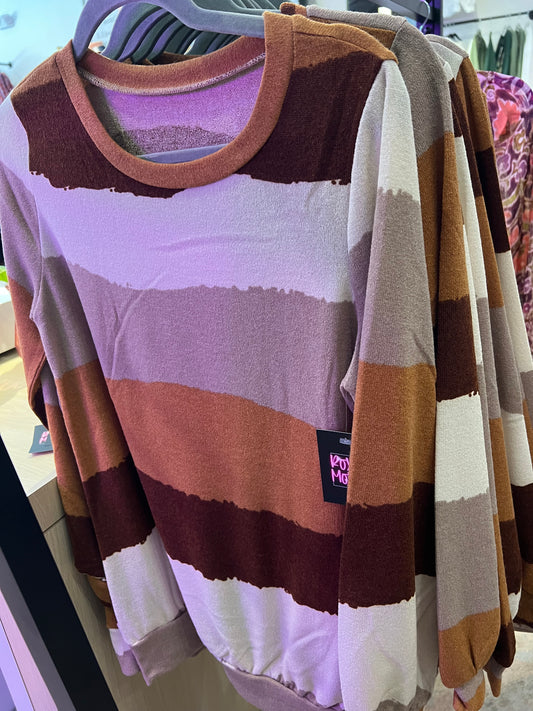 Rust Stripe Bubble Sleeve