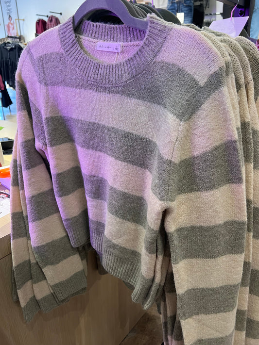 Olive Stripes Sweater