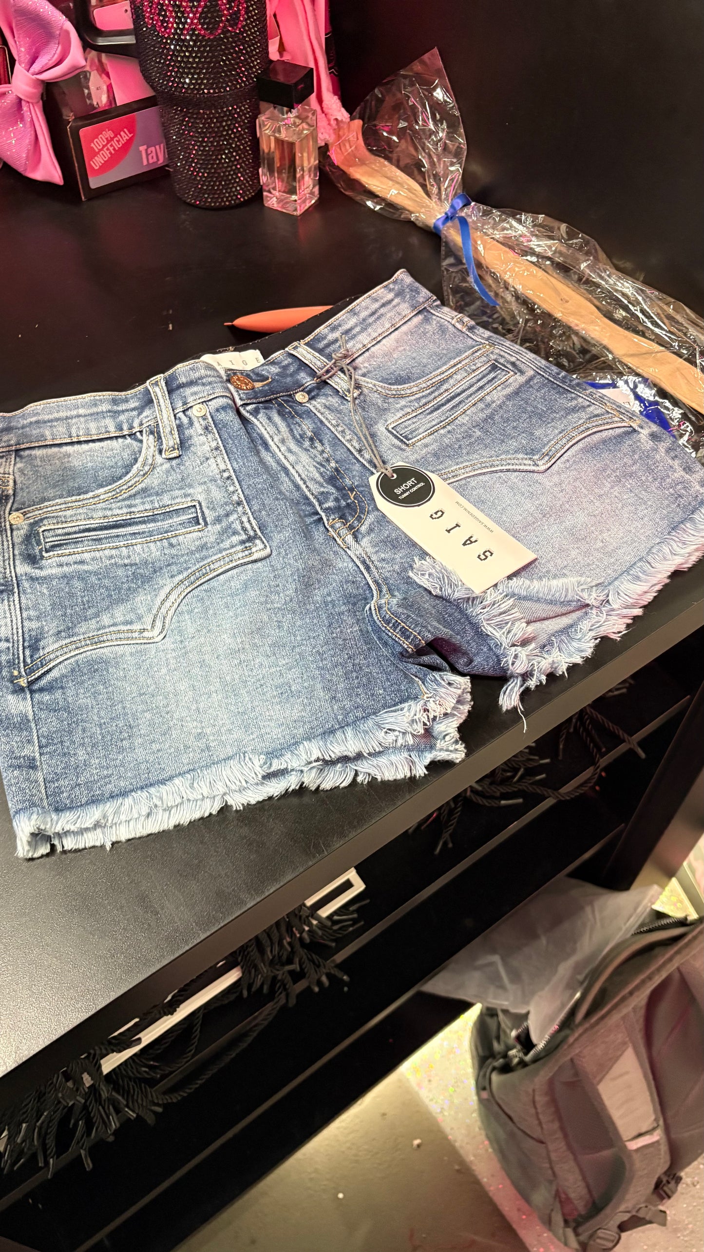 Saige: HR Western Patched Pocket Shorts