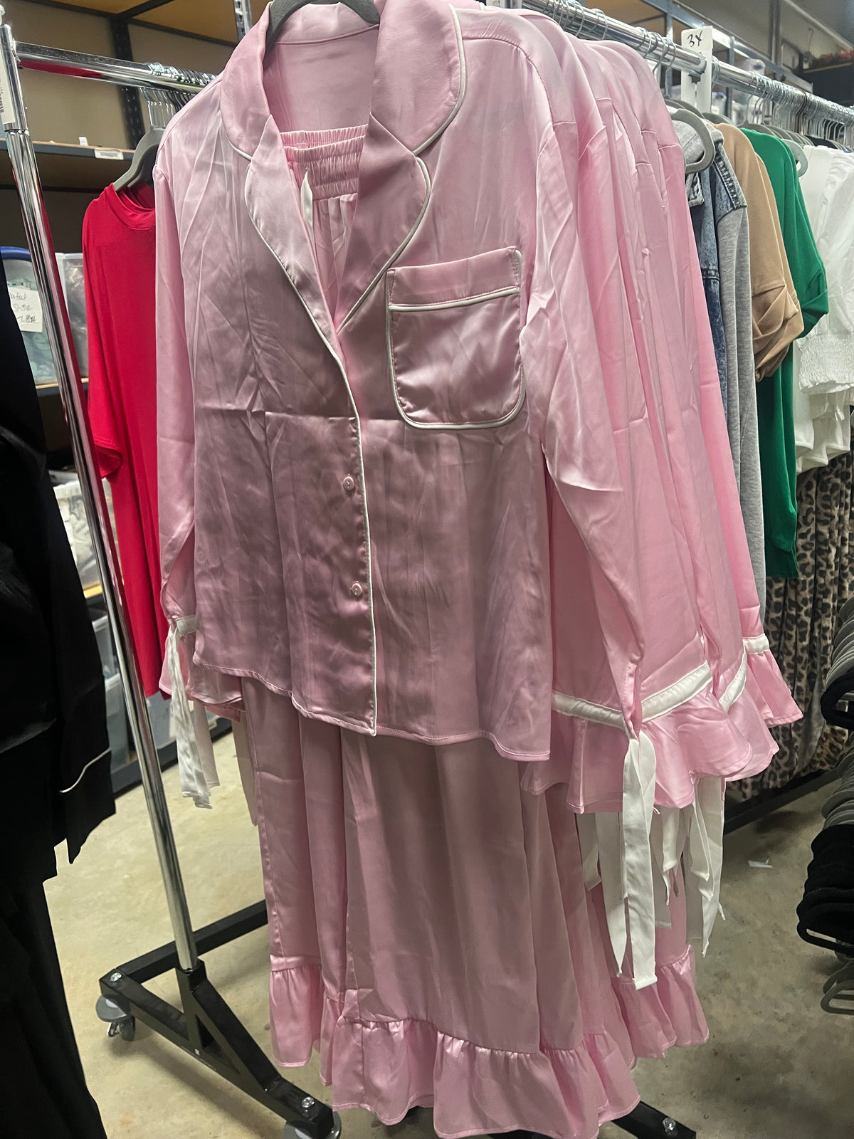 Pink Silk PJ Set