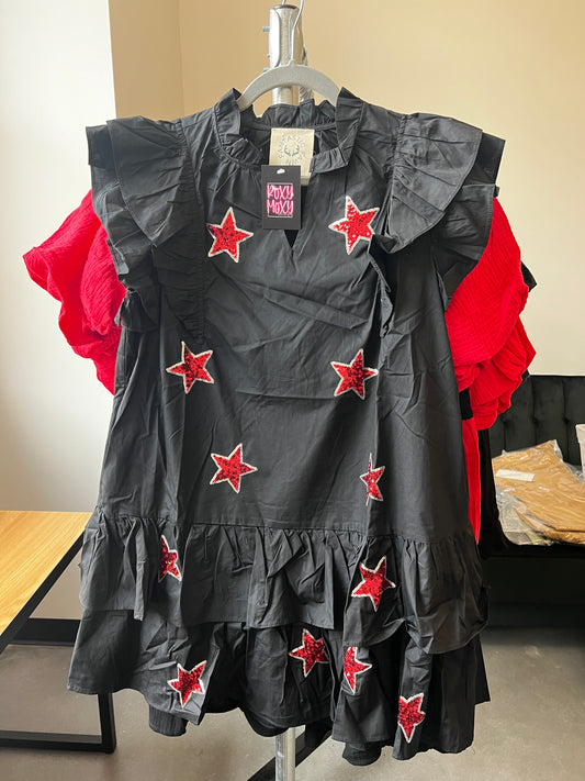 Poplin Star Mini Dress