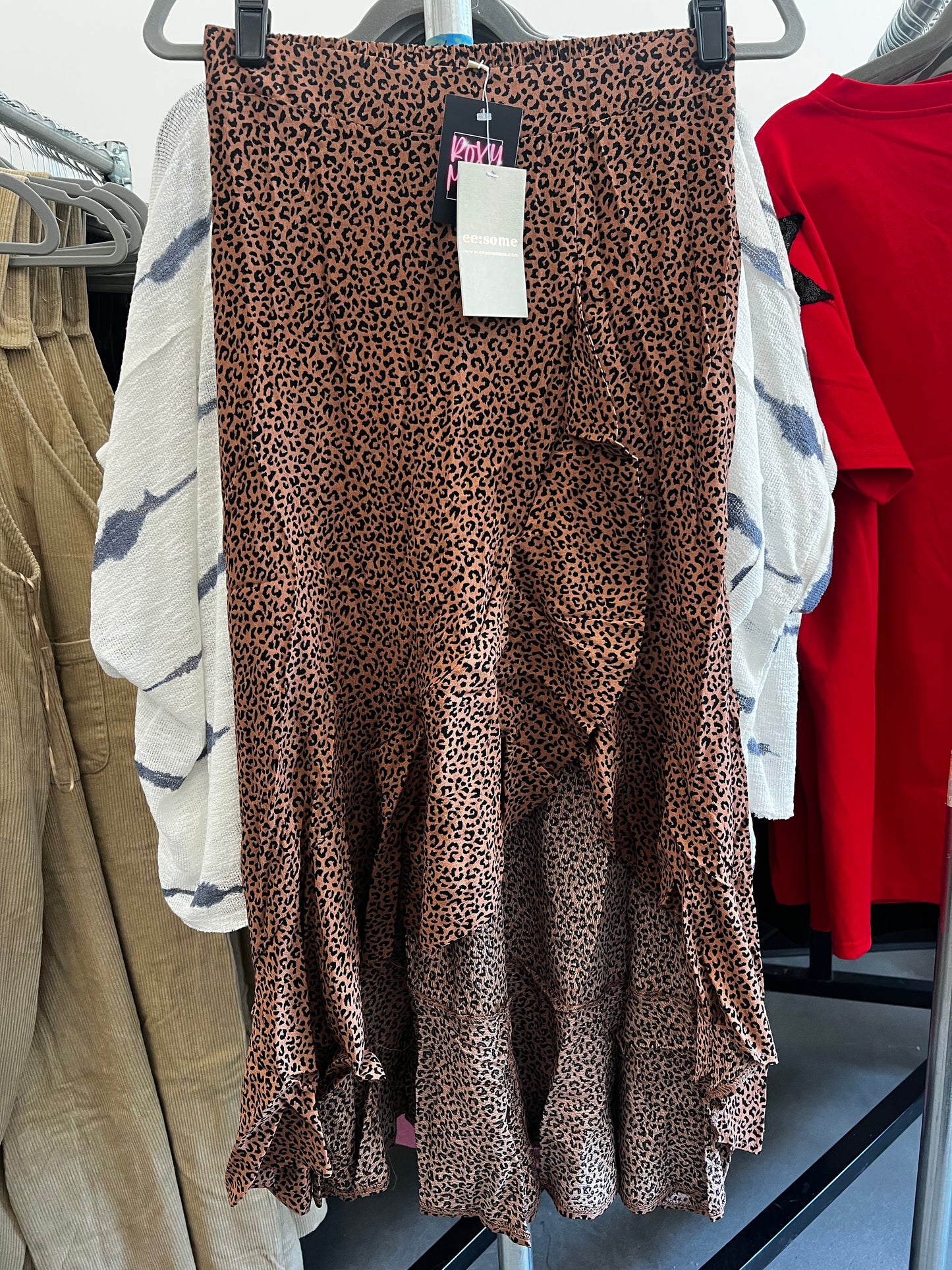 Leopard Ruffle Skirt