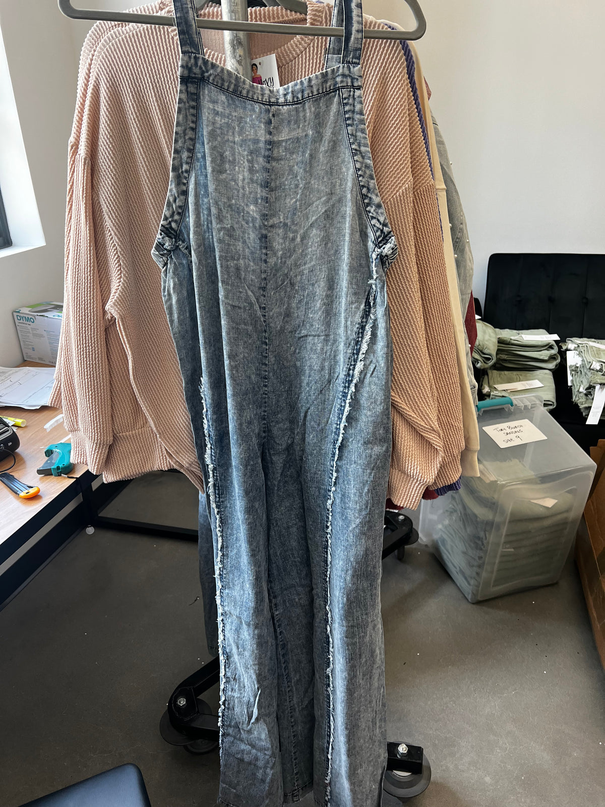 Mineral Washed Denim Jumpsuit