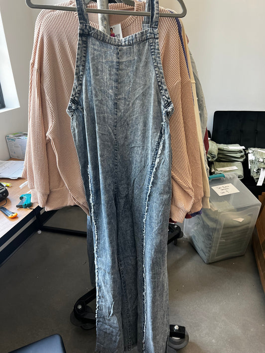 Mineral Washed Denim Jumpsuit