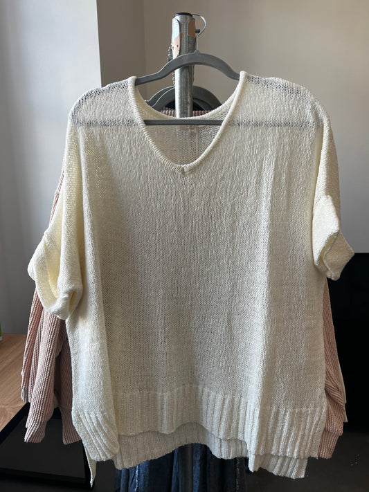 V-Neck drop shoulder sweater