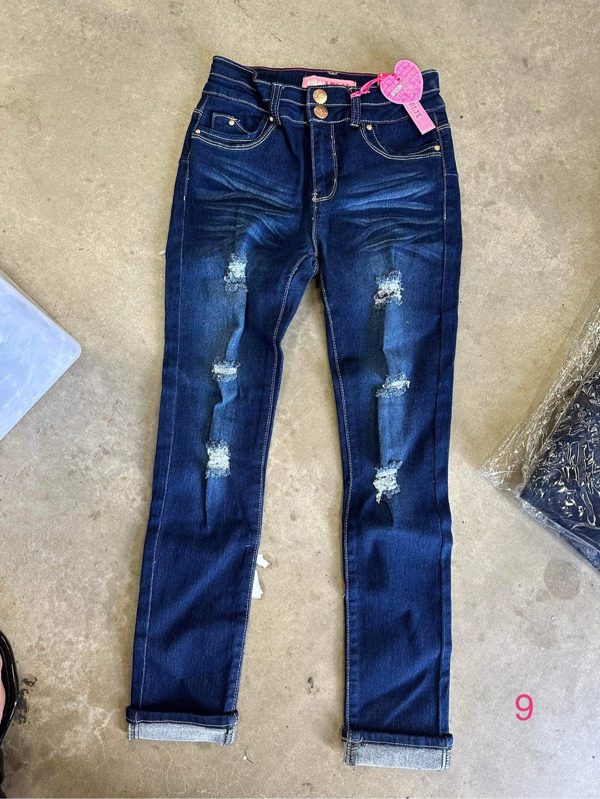 Double Button Dark Skinnies