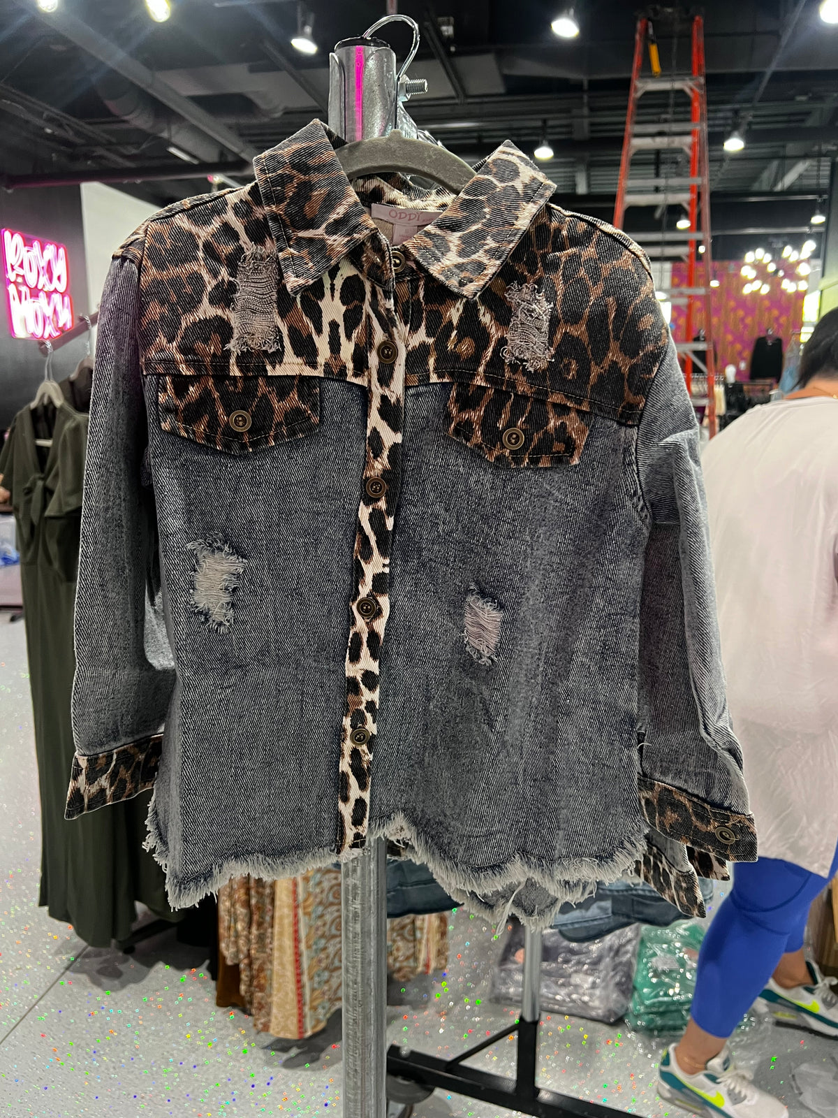Kids Leopard Denim Shirt