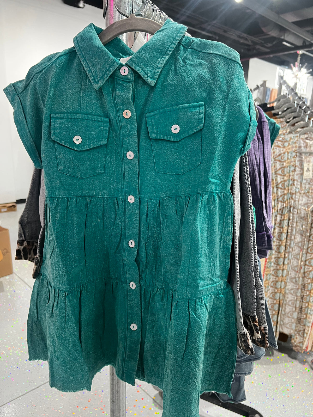 Kids Jade Button Up Dress