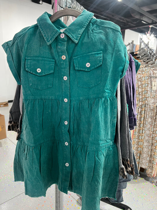 Kids Jade Button Up Dress