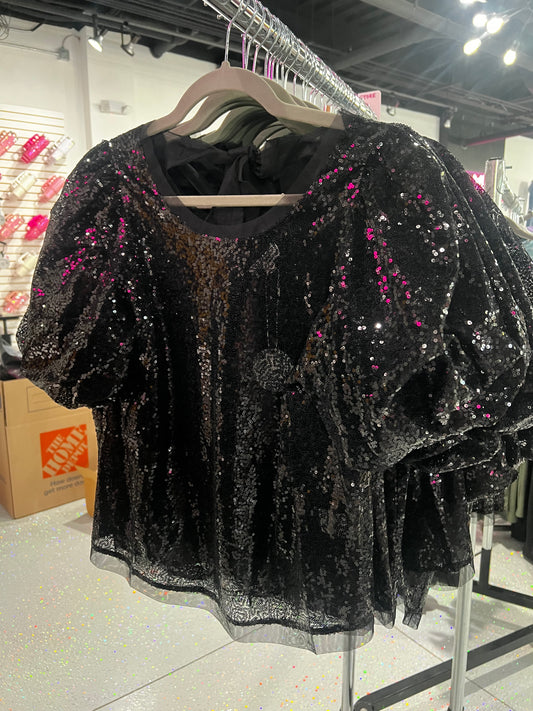 Sequin Puff Short Sleeve