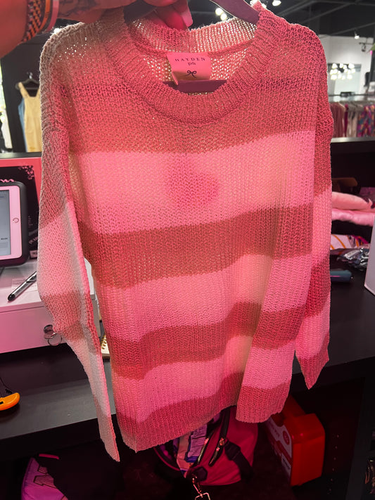 Mauve Striped Sweater