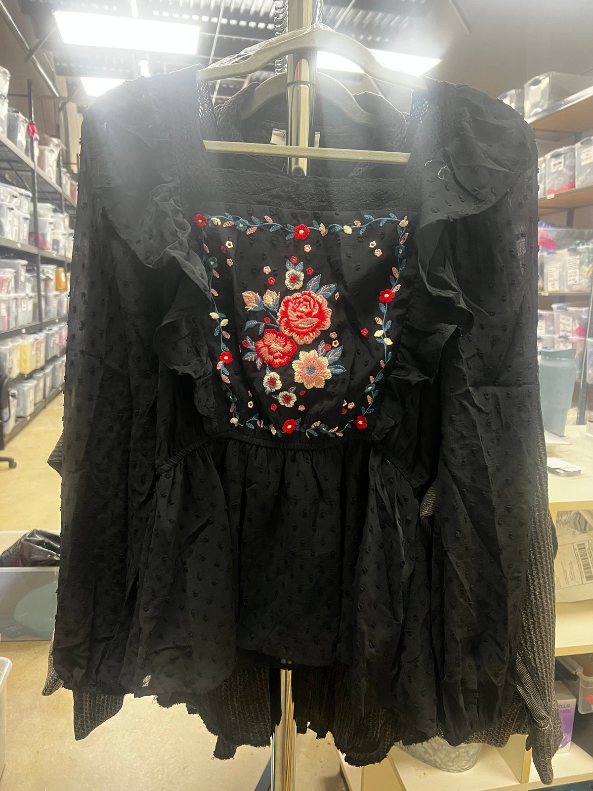 Swiss Dot Floral Top