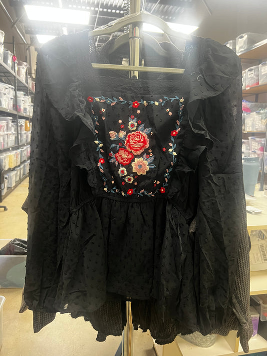Swiss Dot Floral Top