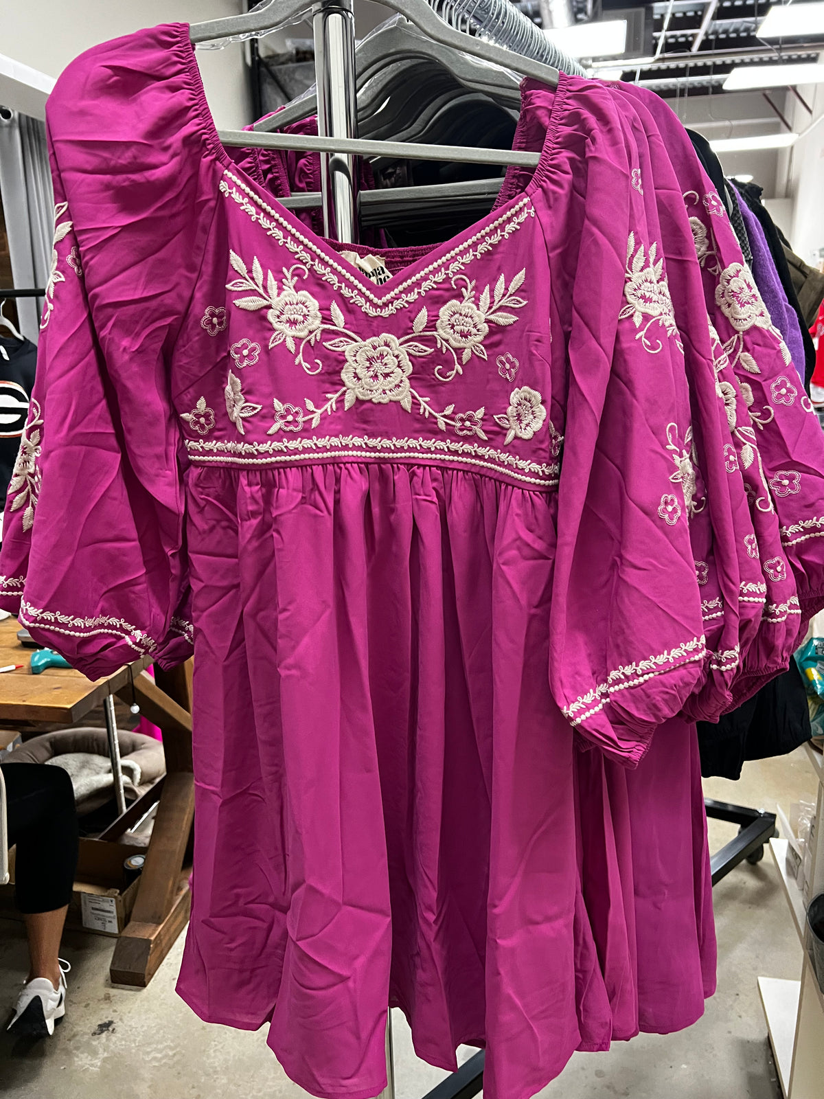 Magenta Babydoll Dress