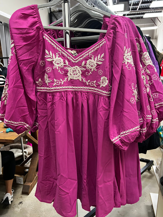 Magenta Babydoll Dress
