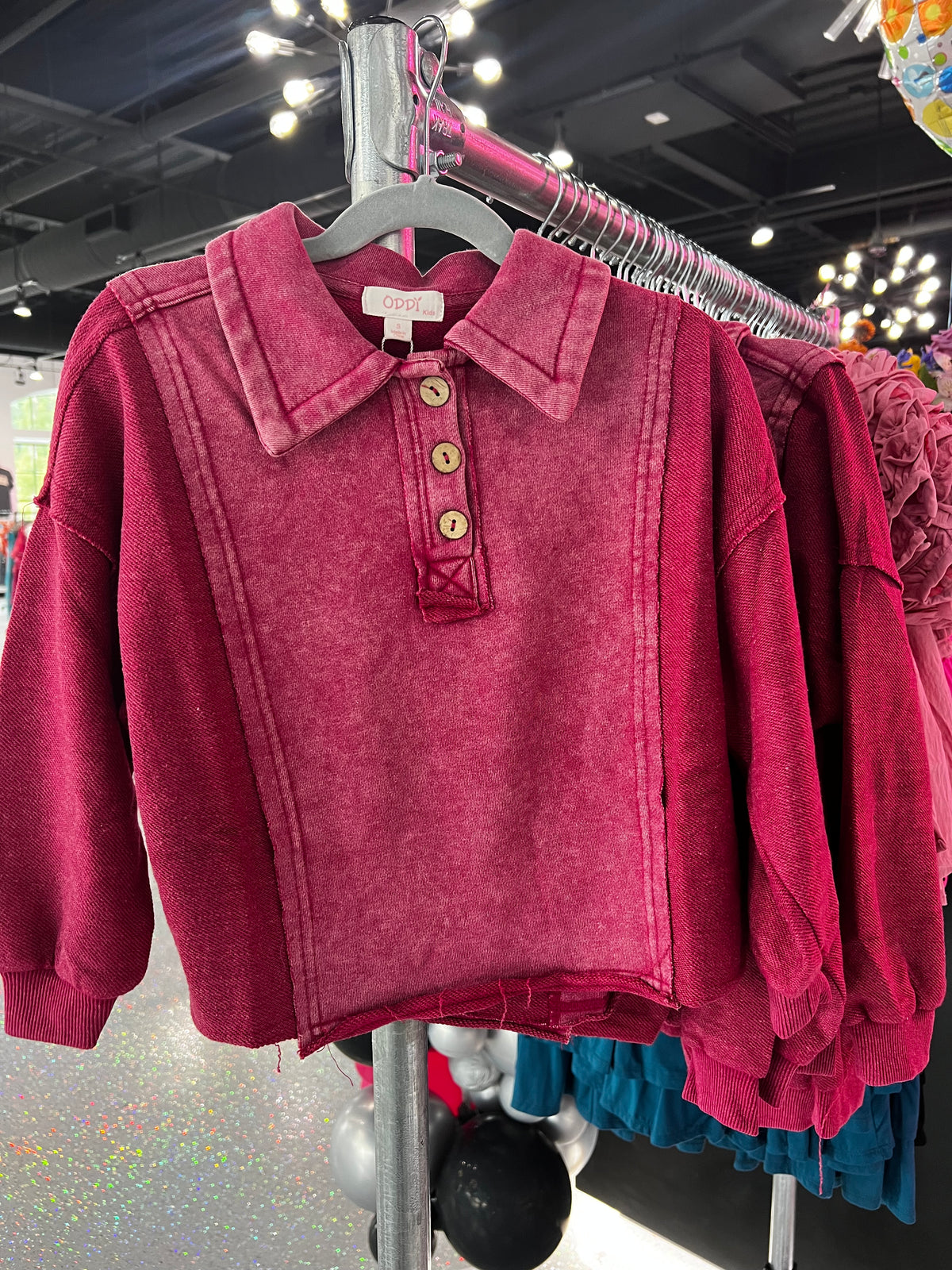 Washed Magenta Pullover