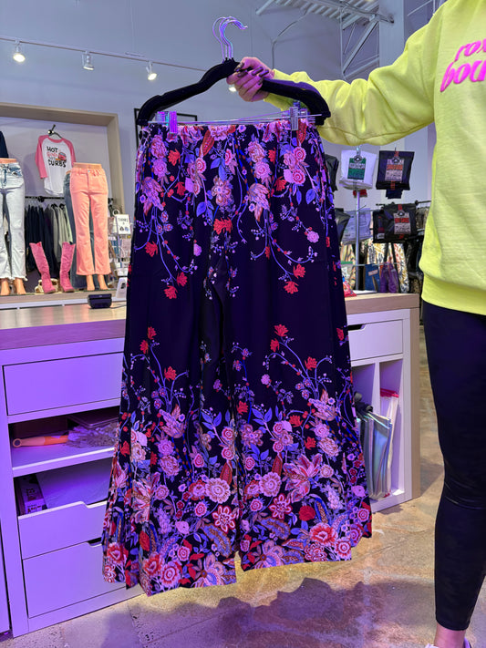 Wide Leg Floral Pants