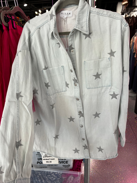 Oversized Star Print Shirt
