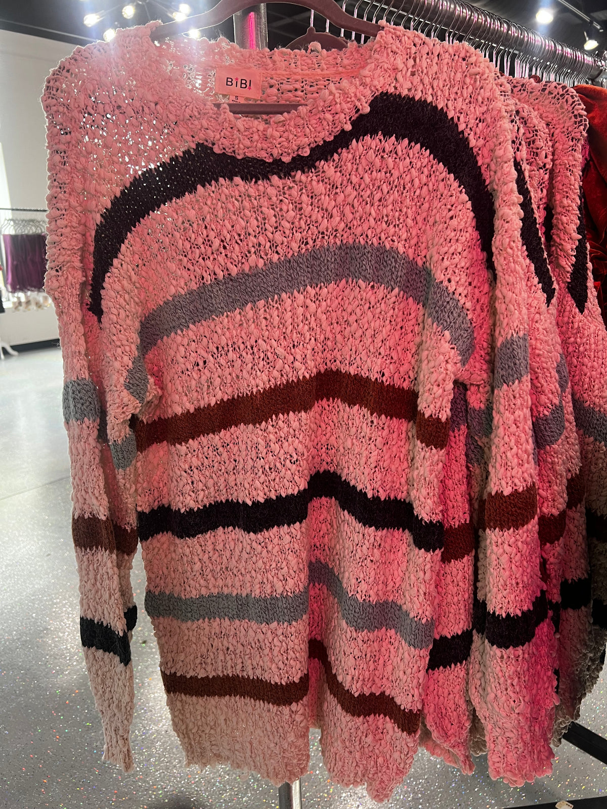 Oatmeal Multi Stripe Sweater