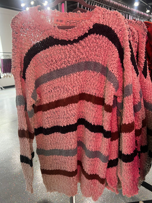 Oatmeal Multi Stripe Sweater