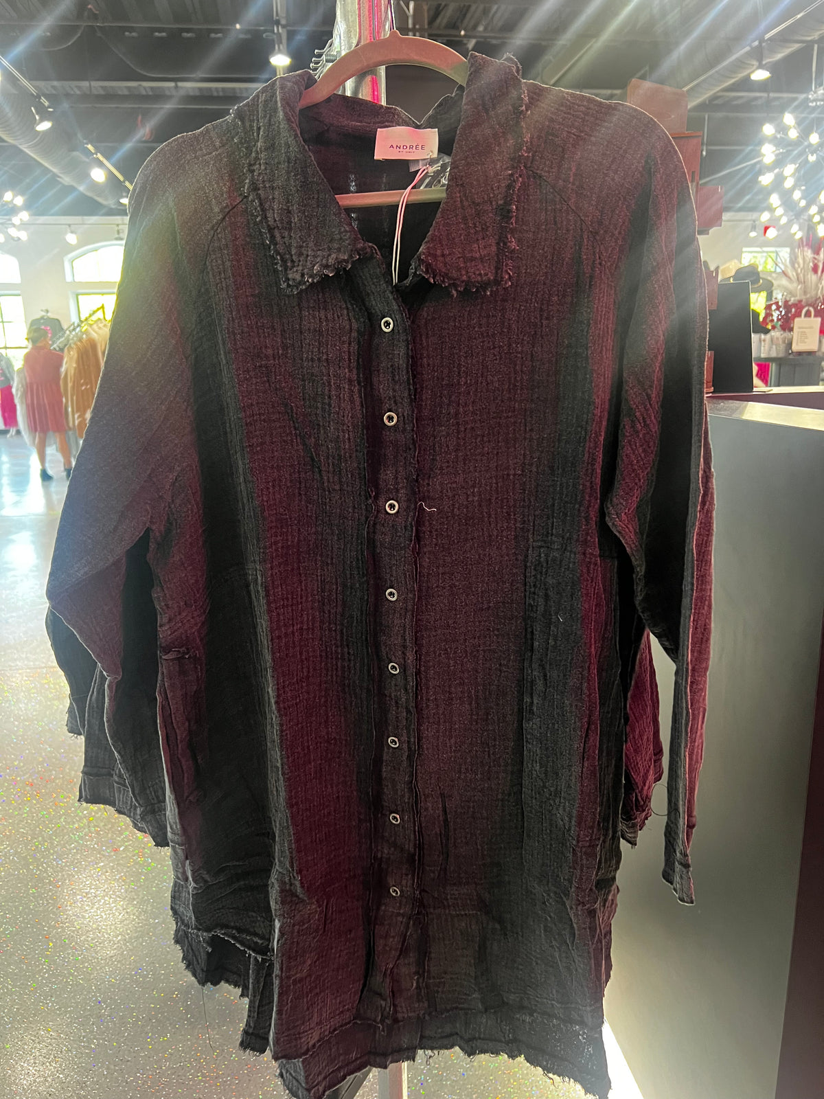 Crinkle Woven Shirt Dress