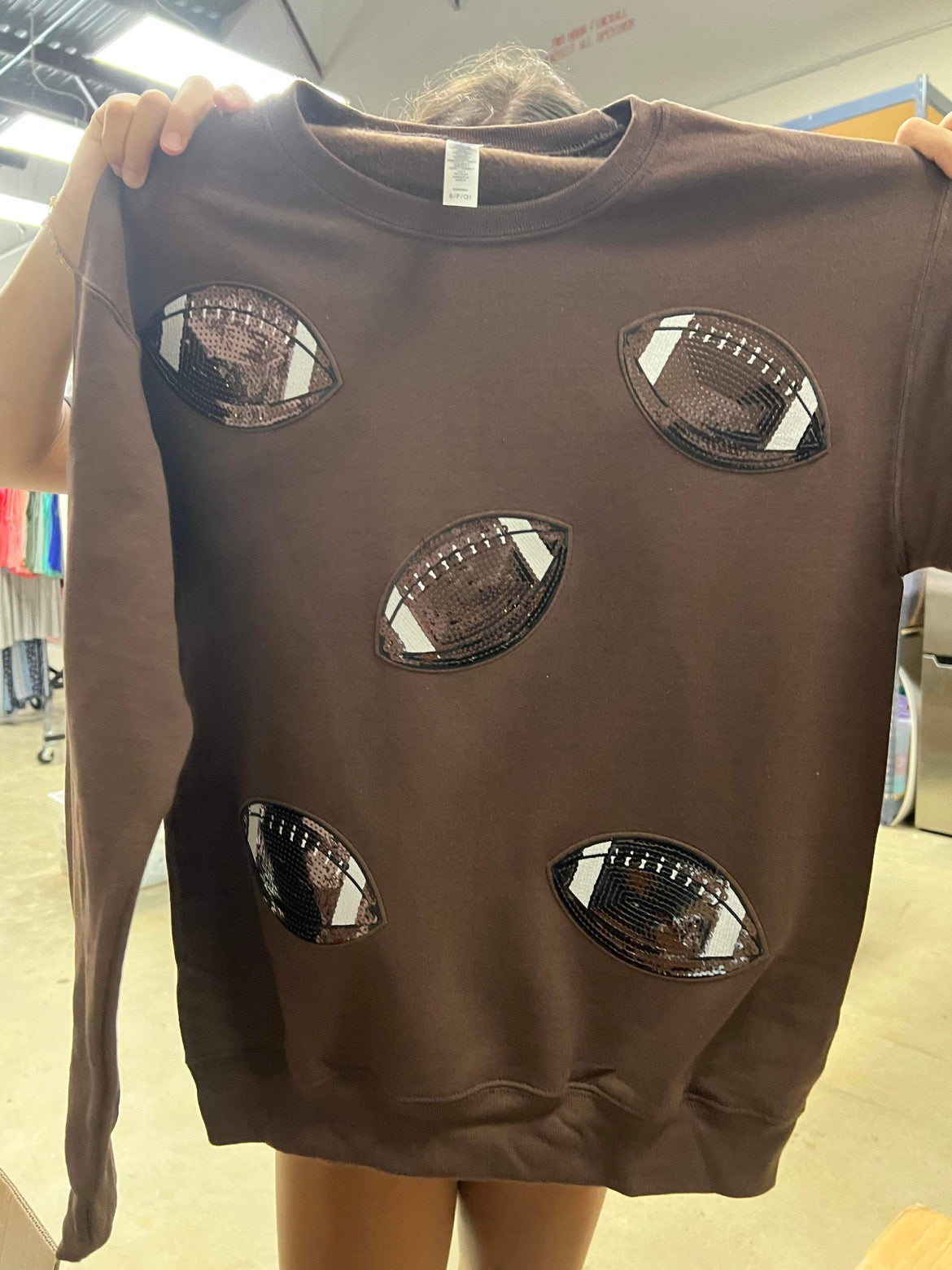 Sequin Football Pullover