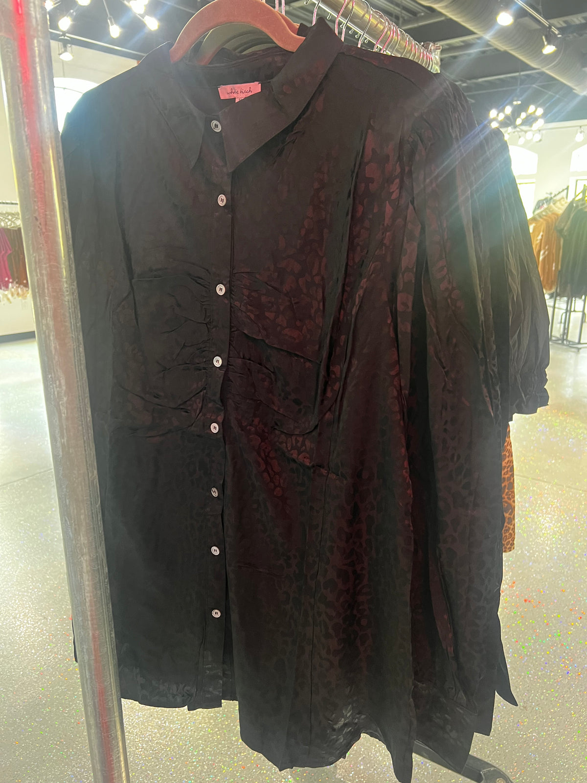 Satin Leopard Button up