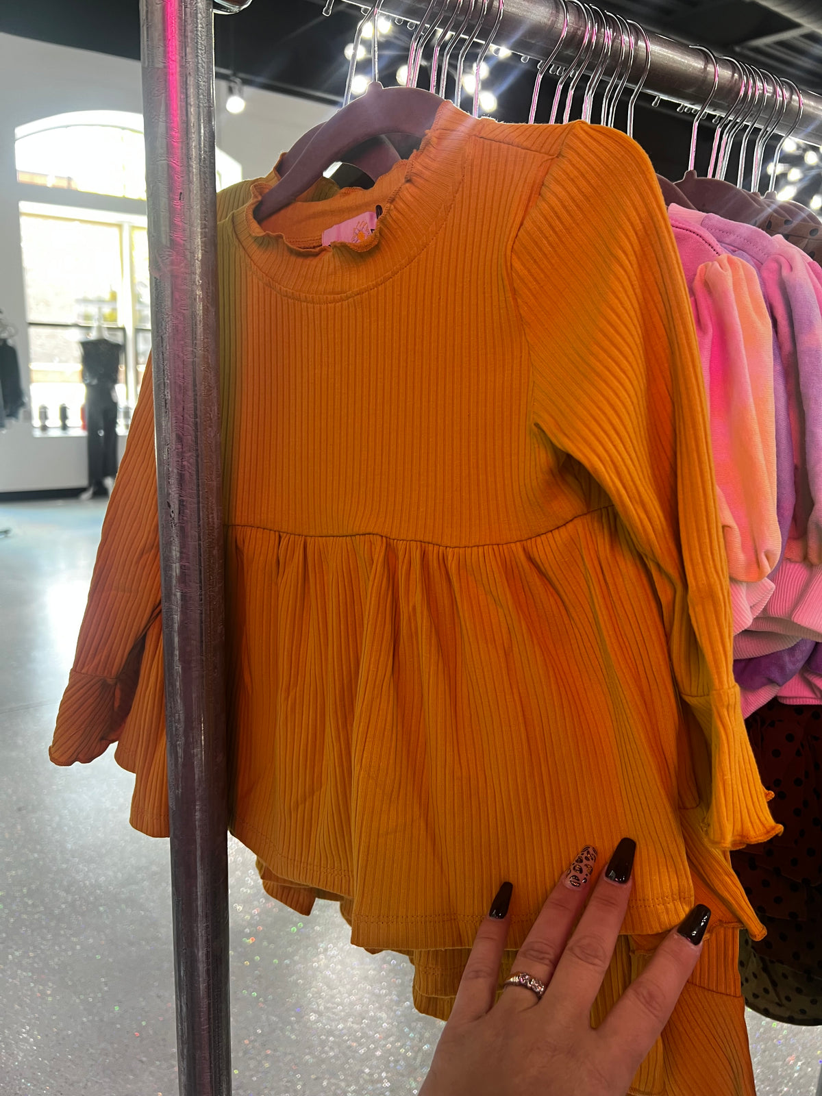 Kids Ribbed Mustard Tunic