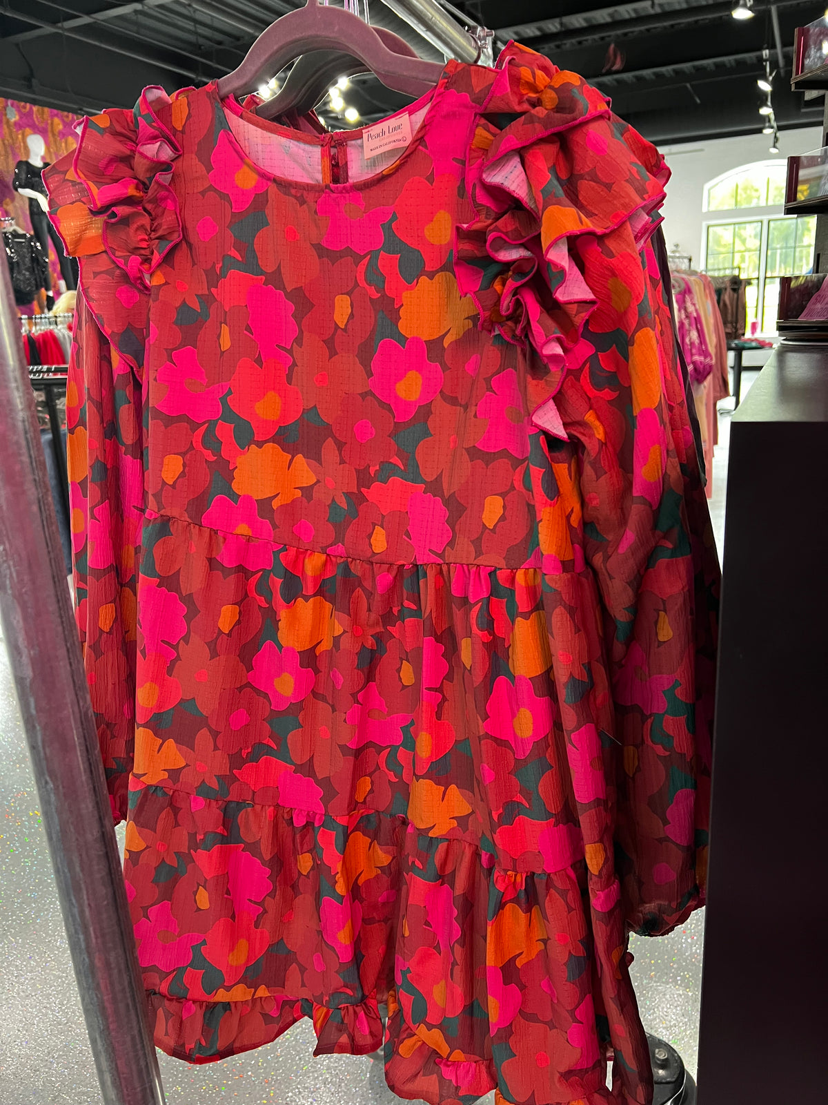 Floral Ruffle Sleeve Dress