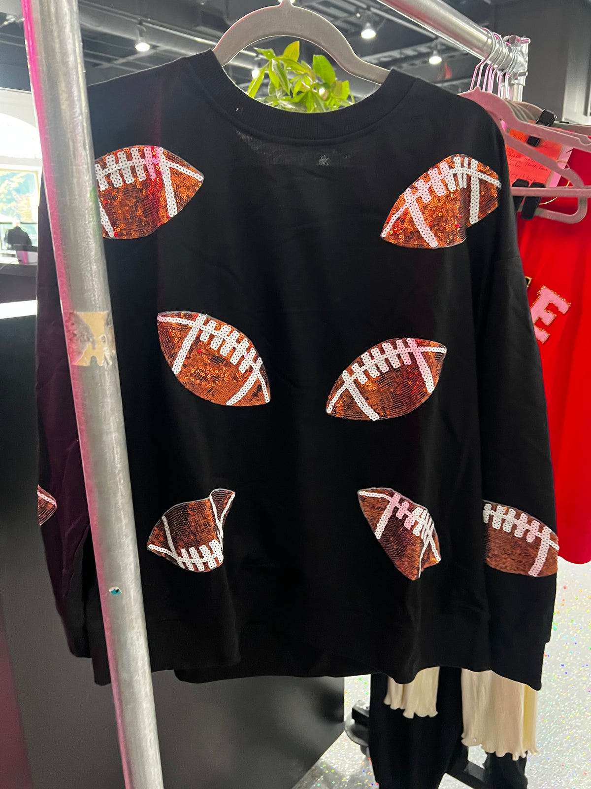 Sequin Football Sweatshirt