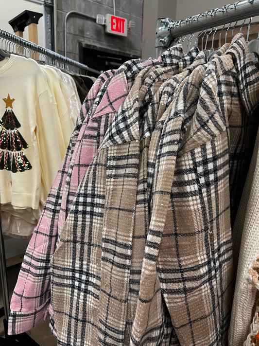 Sequin Plaid Shacket