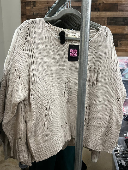 Distressed Loose Fit Sweater