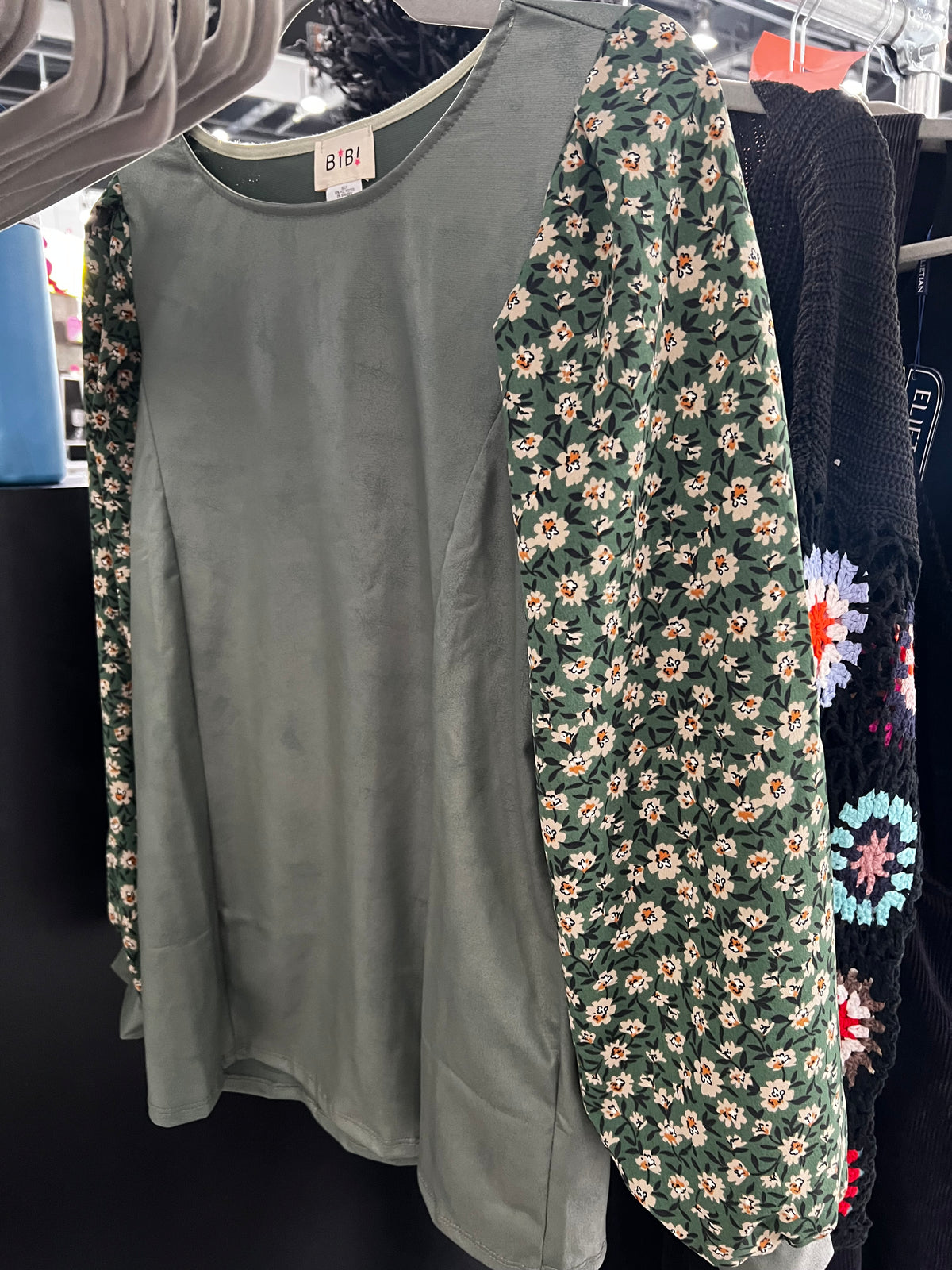 Crack Foil Floral Top