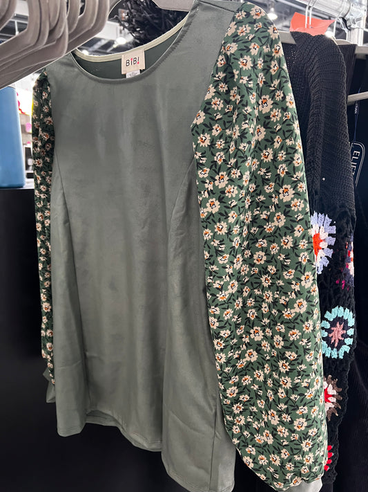 Crack Foil Floral Top