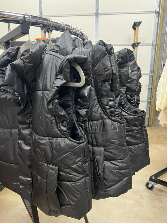 Ruffle Puffer Vests