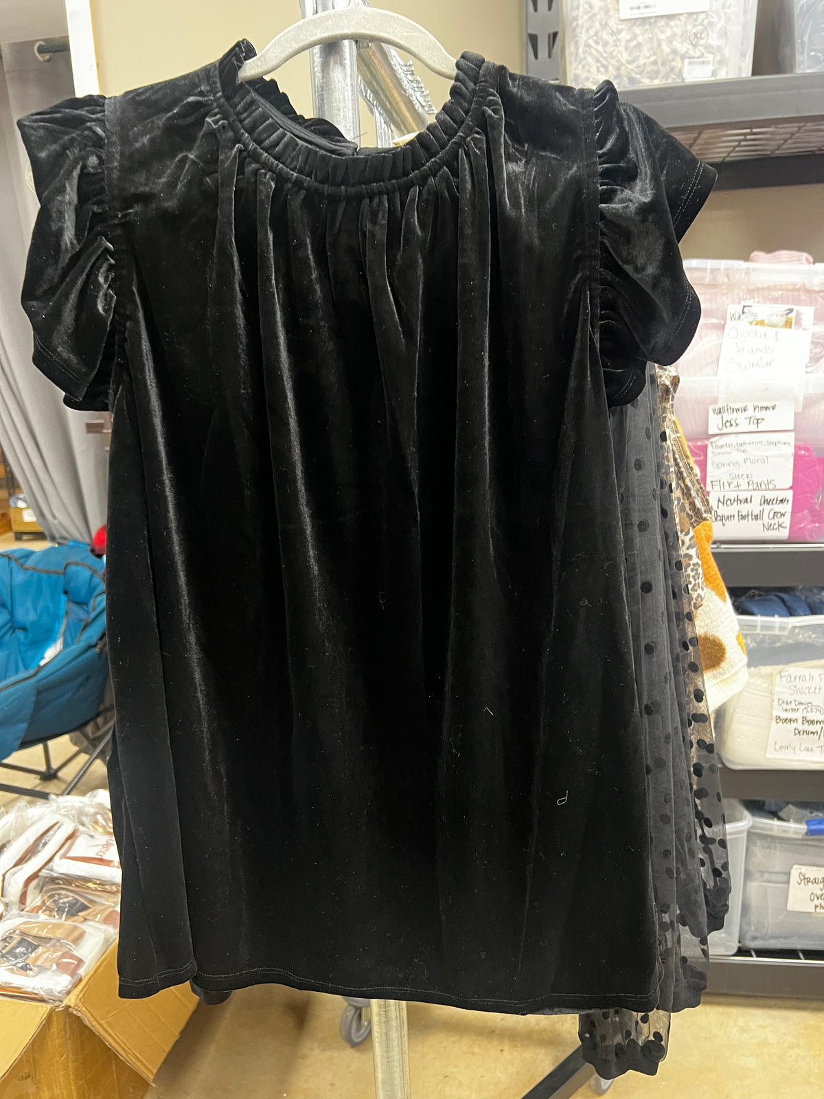Ruffle Edge Velour Top