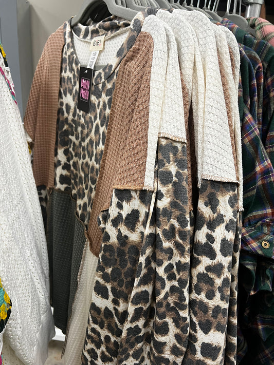 Leopard Waffle Colorblock