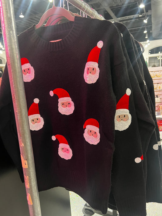 Little Sequin Santa Sweater