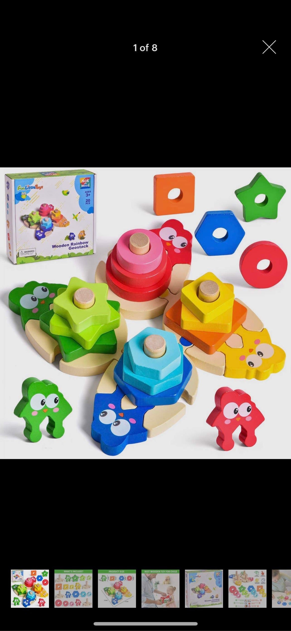 Wooden Rainbow Stack