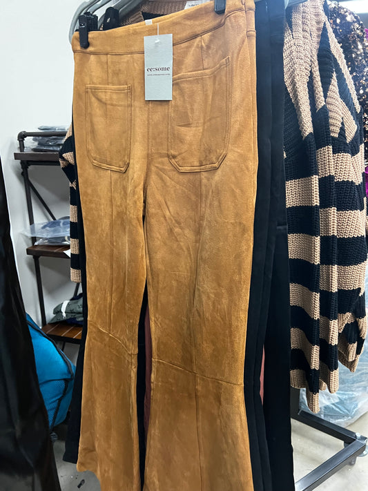 Suede Bootcut Pants
