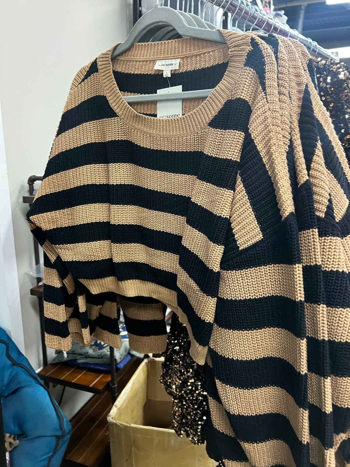 Striped Crop Knit