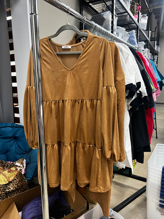 Suede Babydoll Dress
