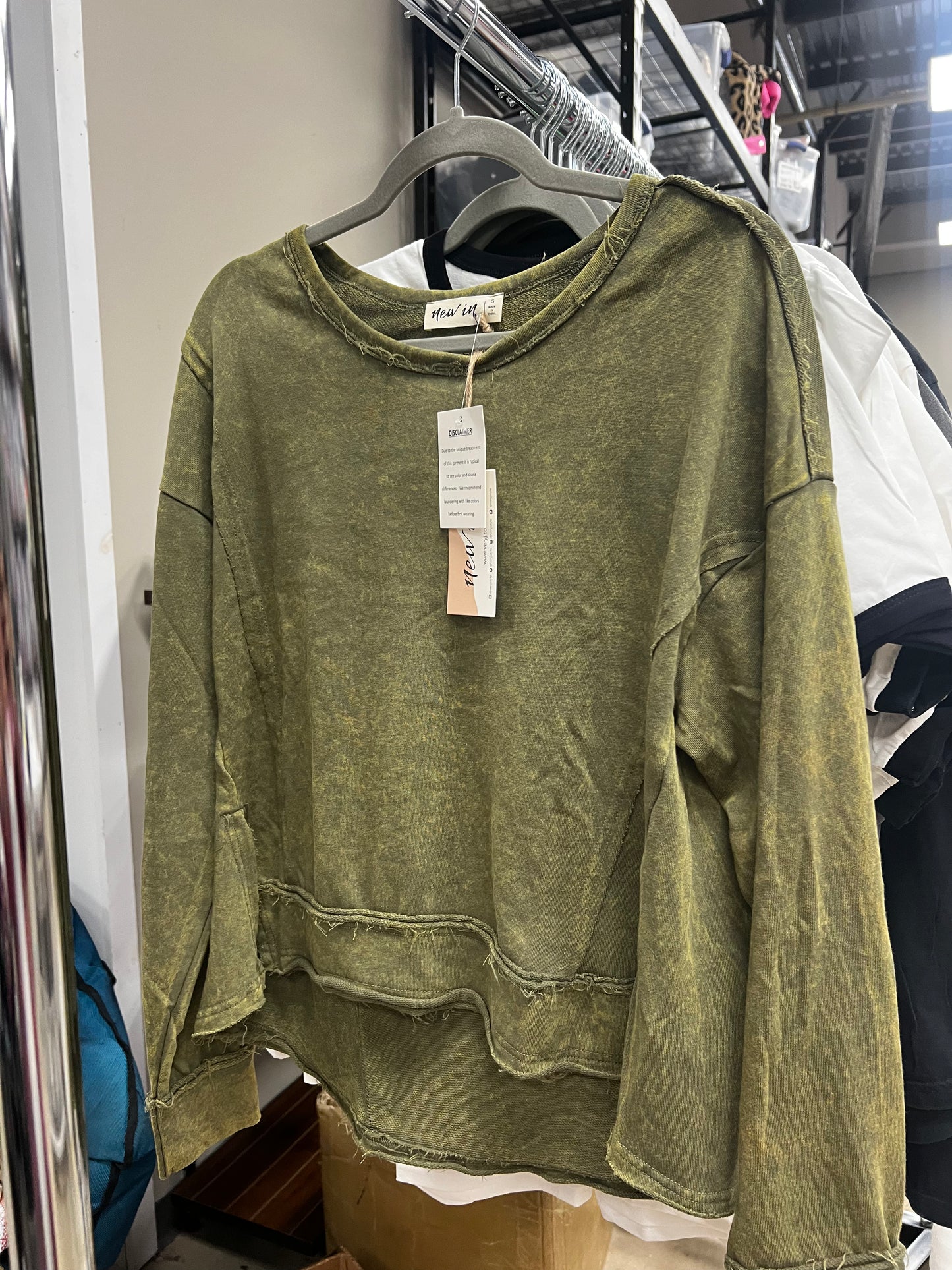Vintage Mineral Washed Solid Knit Top