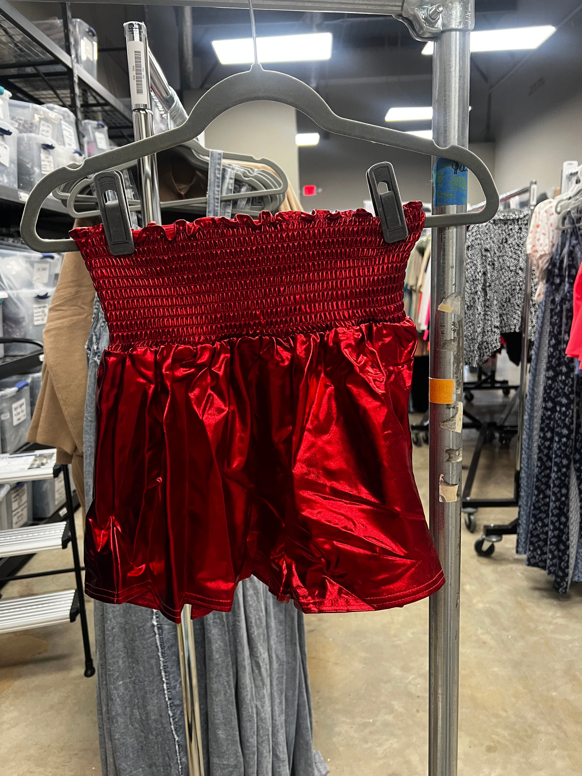 Smocked Metallic Shorts