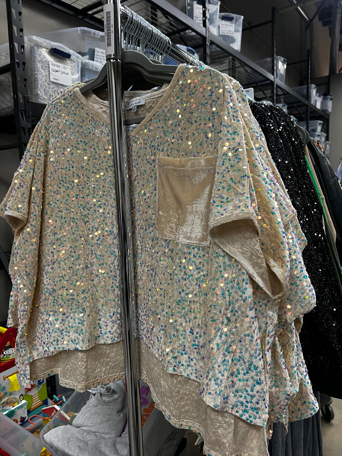 Velvet Sequin Short Sleeve