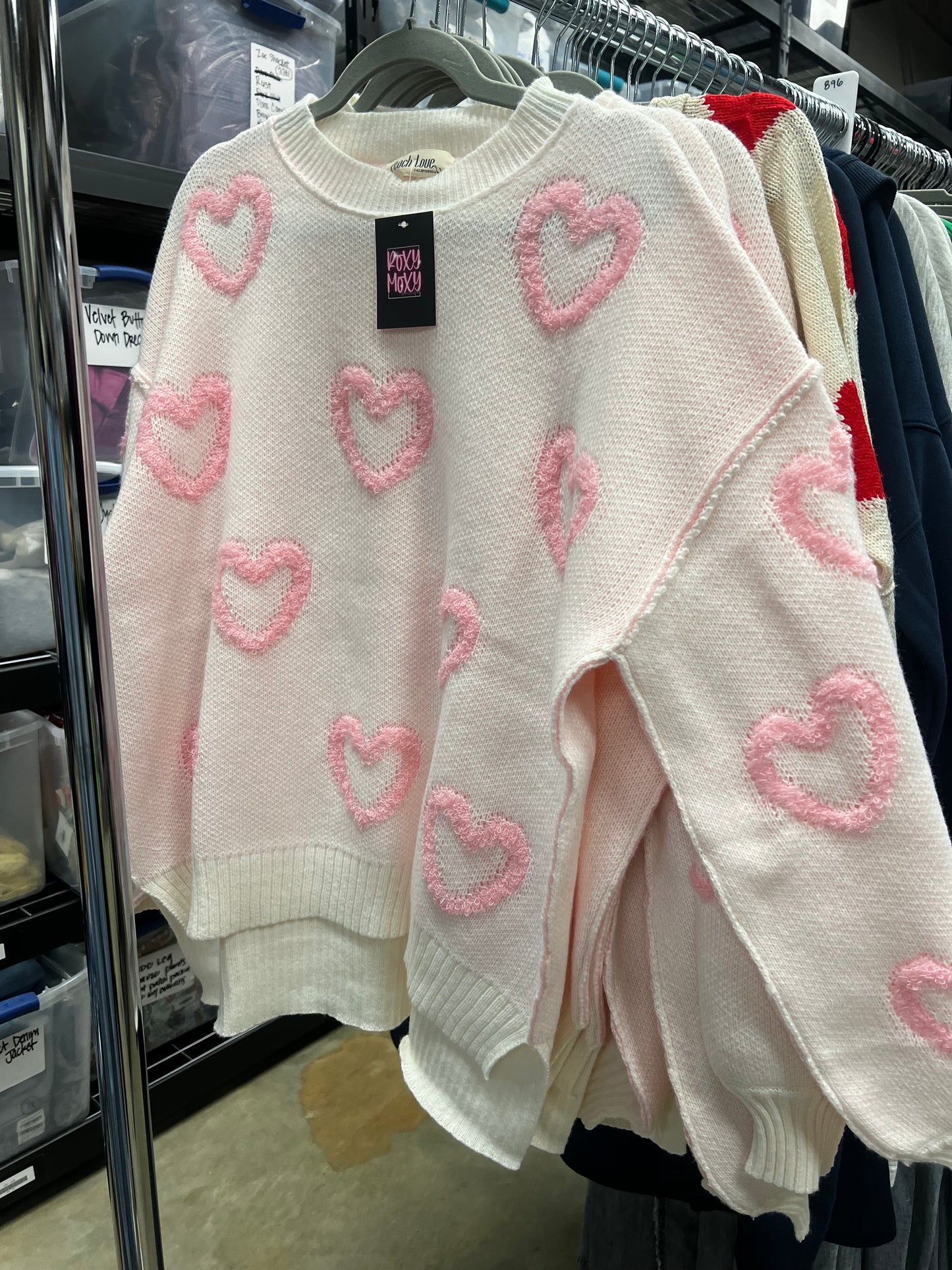Outline Hearts Sweater