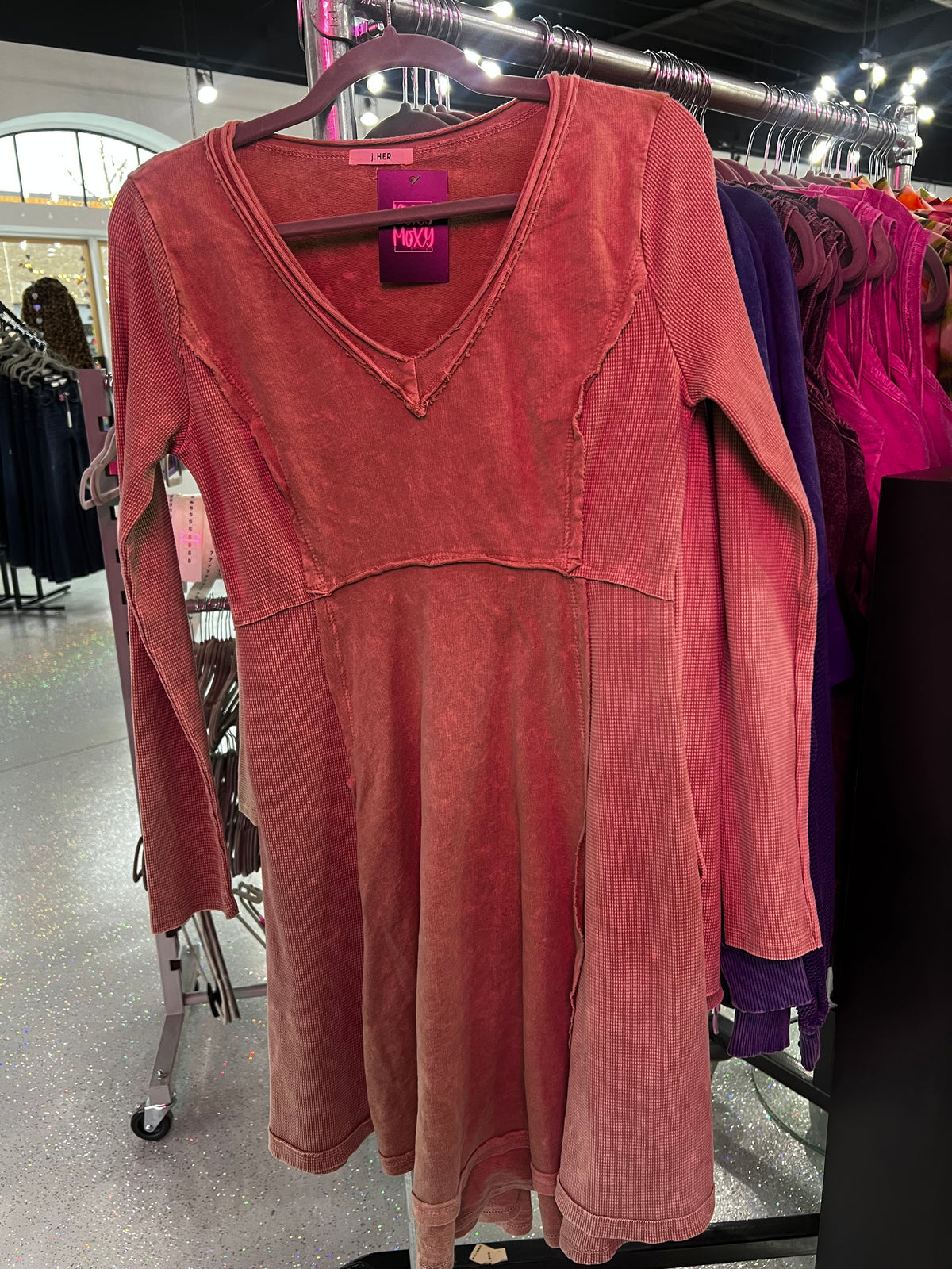 Mineral Washed Waffle Dress