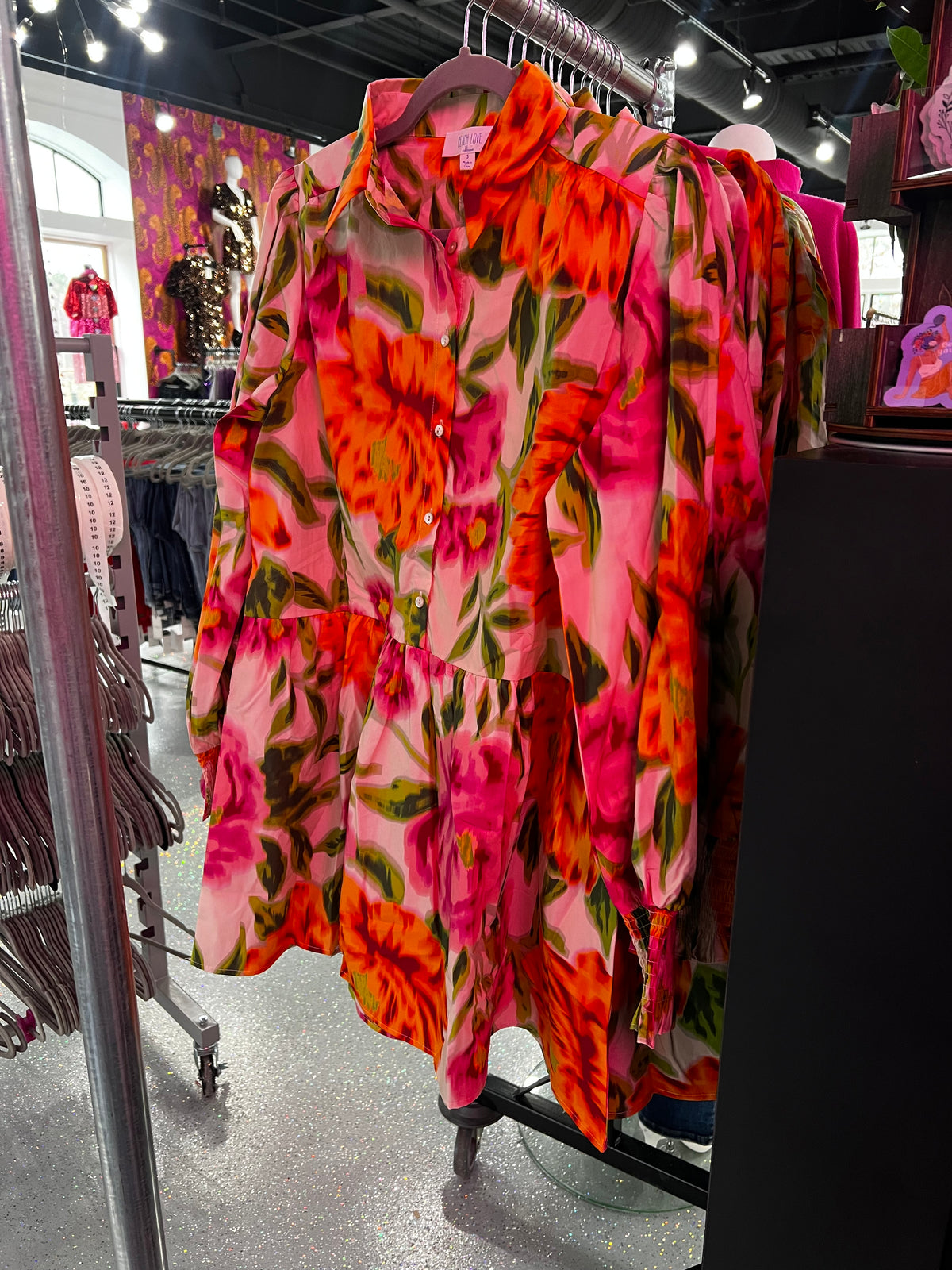 Floral Button Down Mini Dress