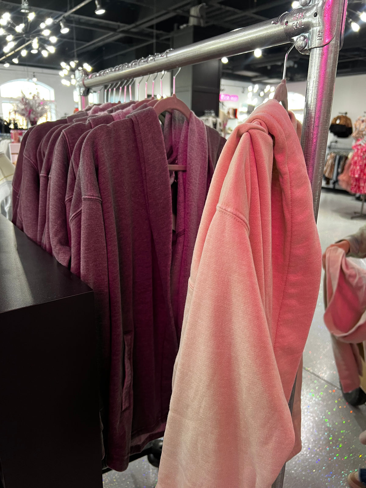Mineral Washed Fleece Hooded Cardigan