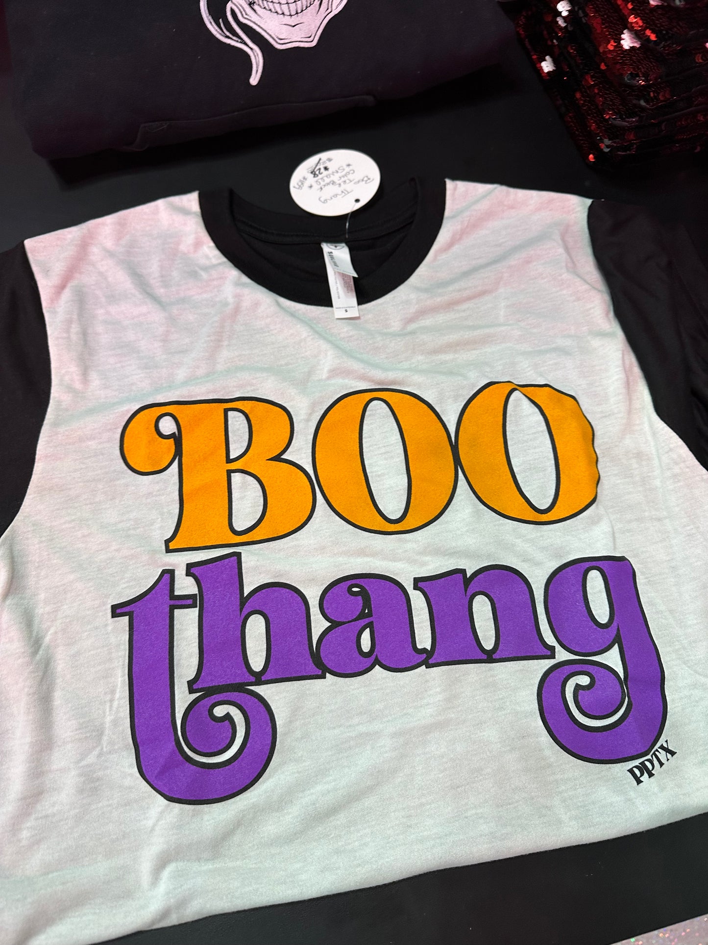 Color Block Boo Thang tee